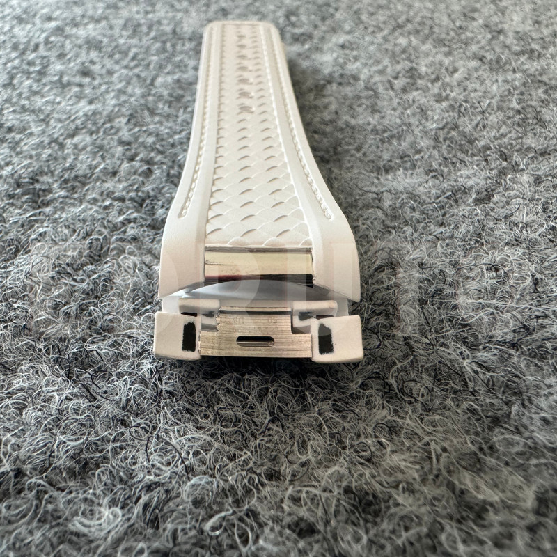 20 mm 21 mm Fluorine White Rubber Strap Fits Omega Seamaster Aqua Terra