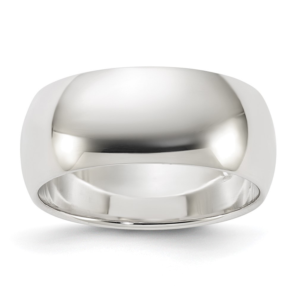 Sterling Silver 8mm Half Round Band Ring Size 9 for Men’s