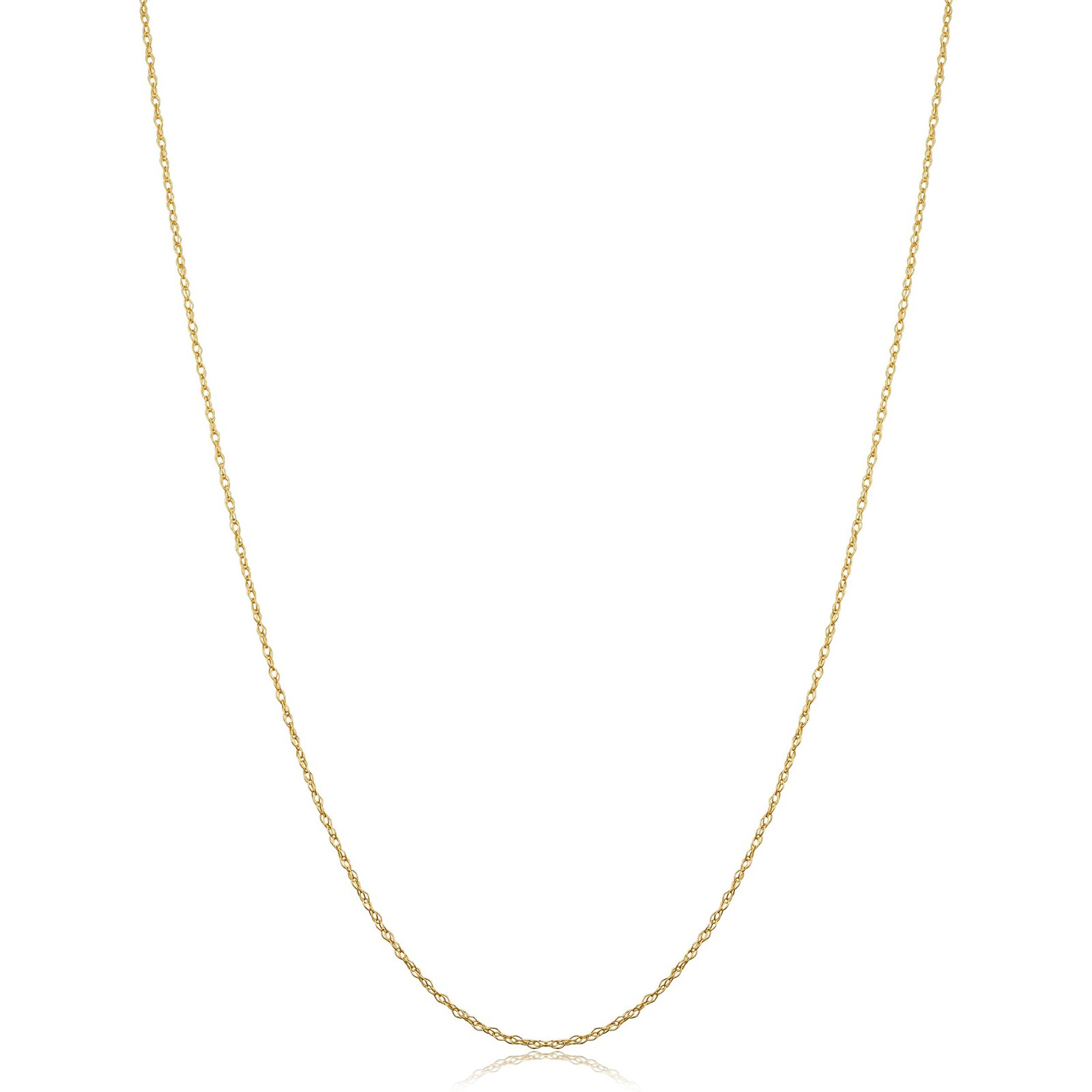 Kooljewelry 10k Yellow Gold Rope Chain Pendant Necklace (0.7 mm, 20 inch)