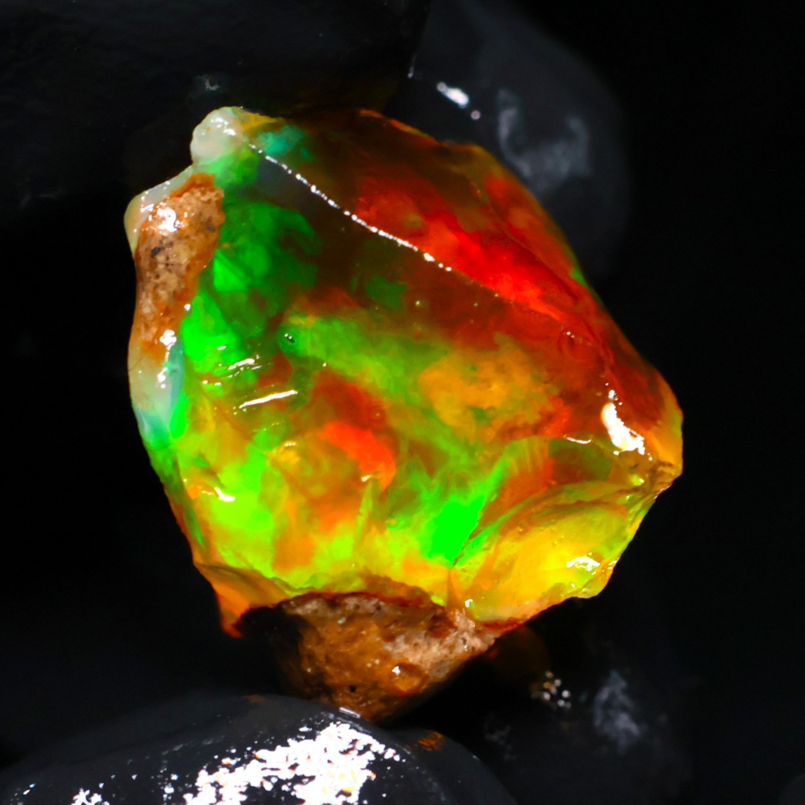 Natural Ethiopian Welo Opal Rough 15.65 Ct Gemstone – Bright Play of Color Fire