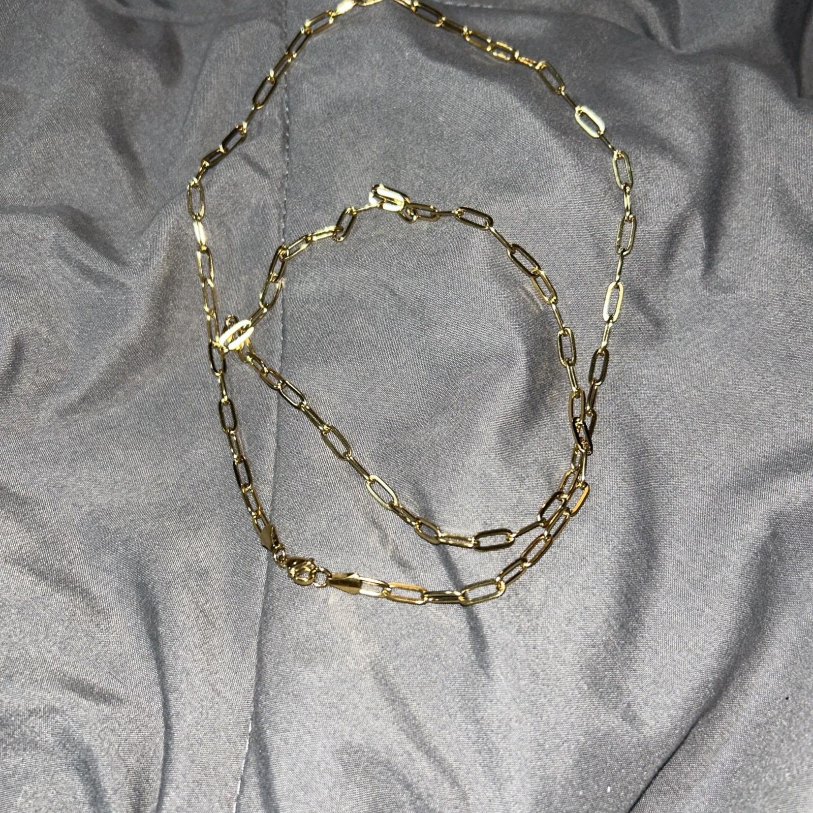 30inch 18 K Yellow Gold Filled Paper Clip Necklace ￼