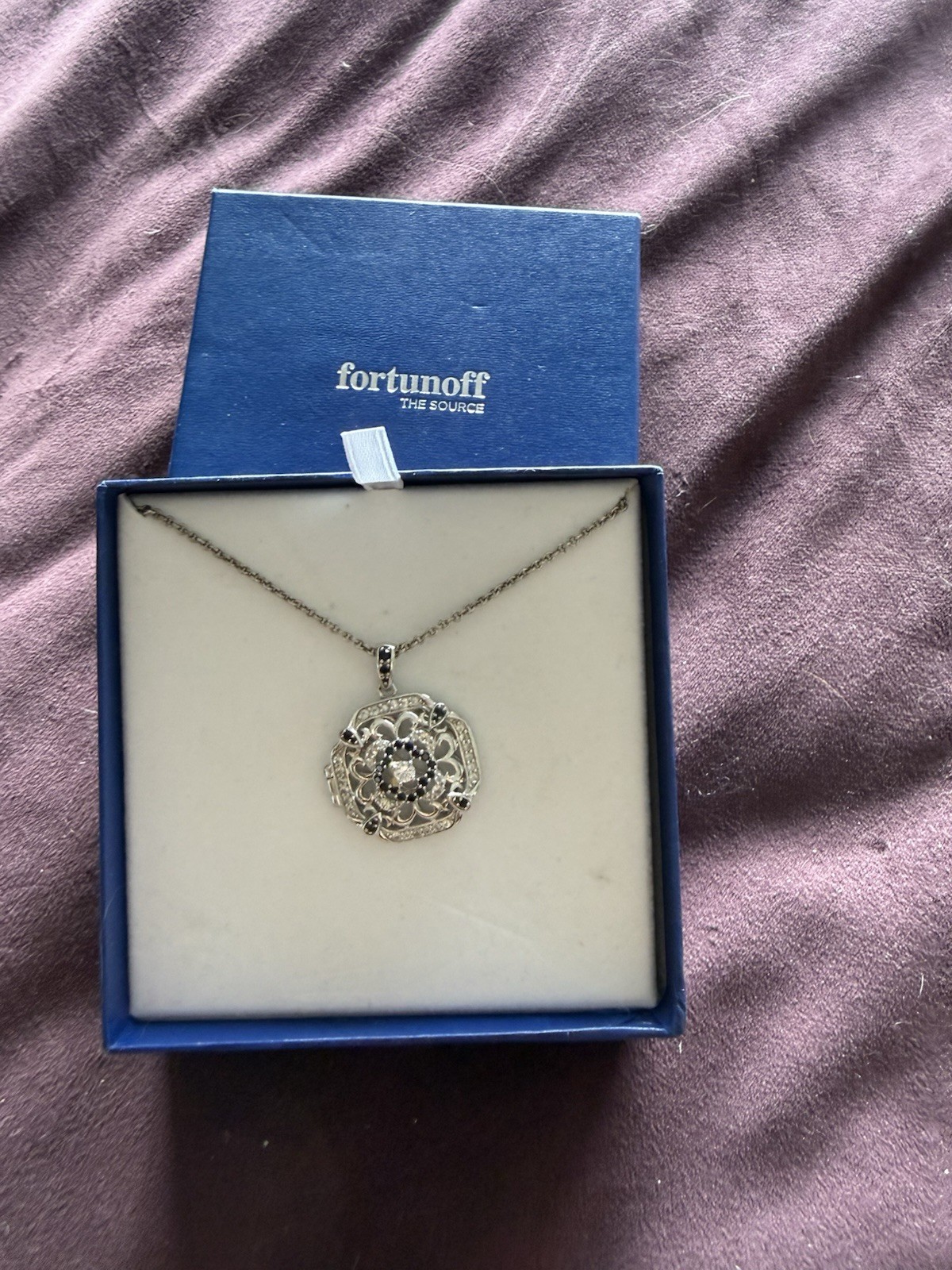 Fortunoff Silver-Tone Flower Pendant Necklace Metal Chain Flowers & Plants Theme