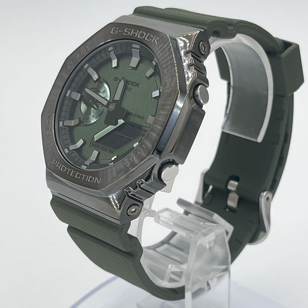 Excellent Condition New Battery G SHOCK GM 2100B Green Casioak Wristwatch