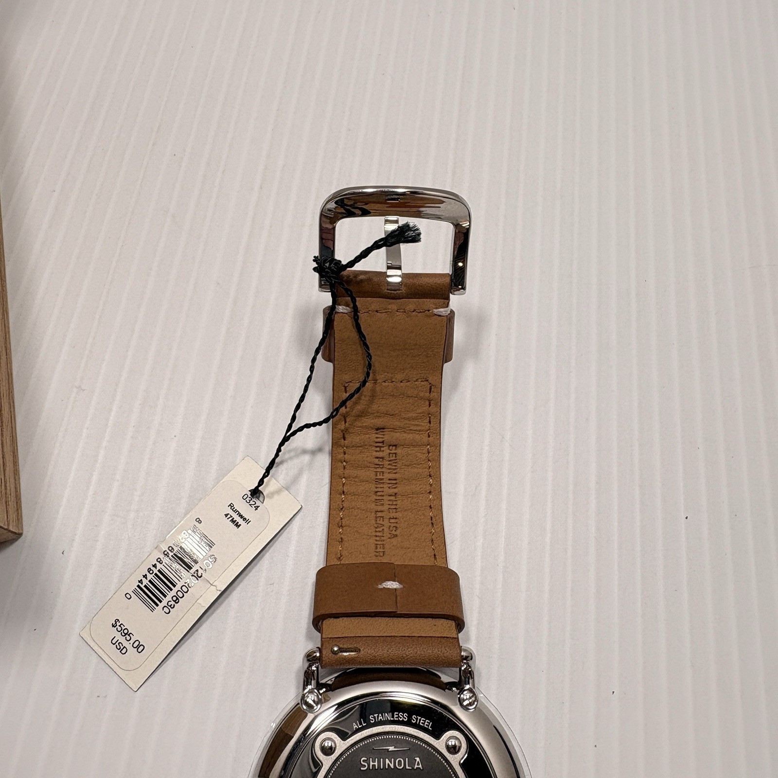 Shinola Runwell Quartz Watch Argonite 1069 White Dial 47mm New w/Tag, Engraved
