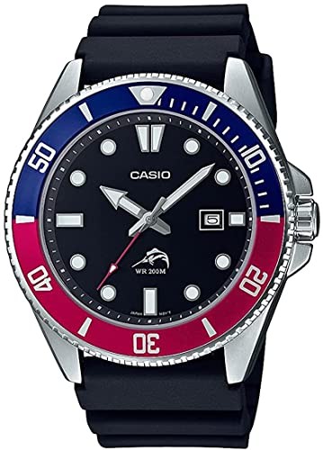 CASIO MDV-106B-1A2V Diver Watch Blue Red Bezel