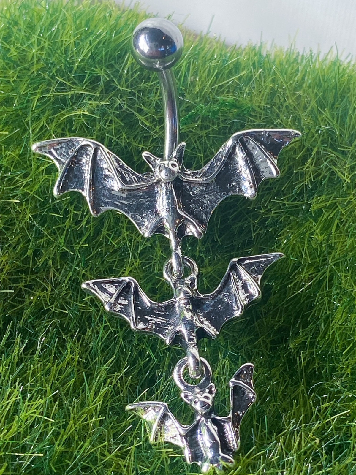 1pc Triple Vampire Bat Belly Ring Navel Piercing Pierced Naval Gothic Halloween