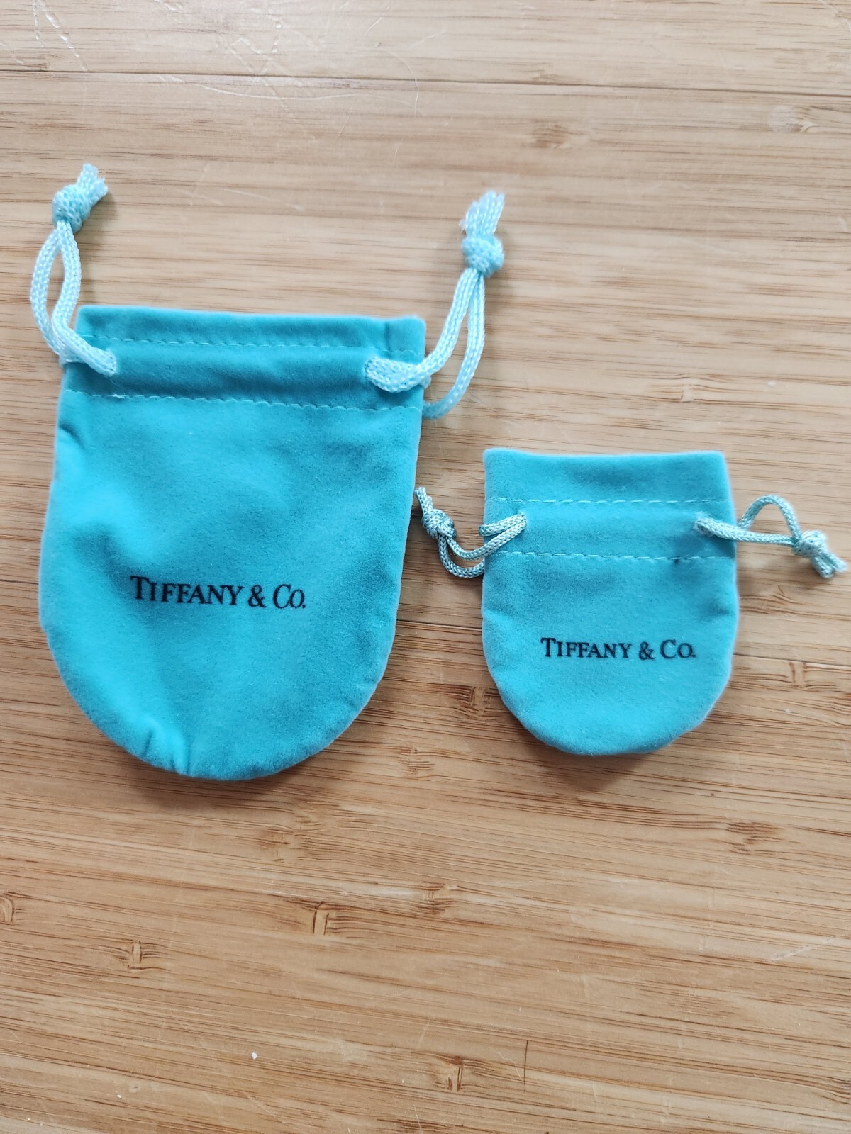 New Tiffany & Co Packaging Medium / Small Blue Drawstring Closure Jewelry Pouch