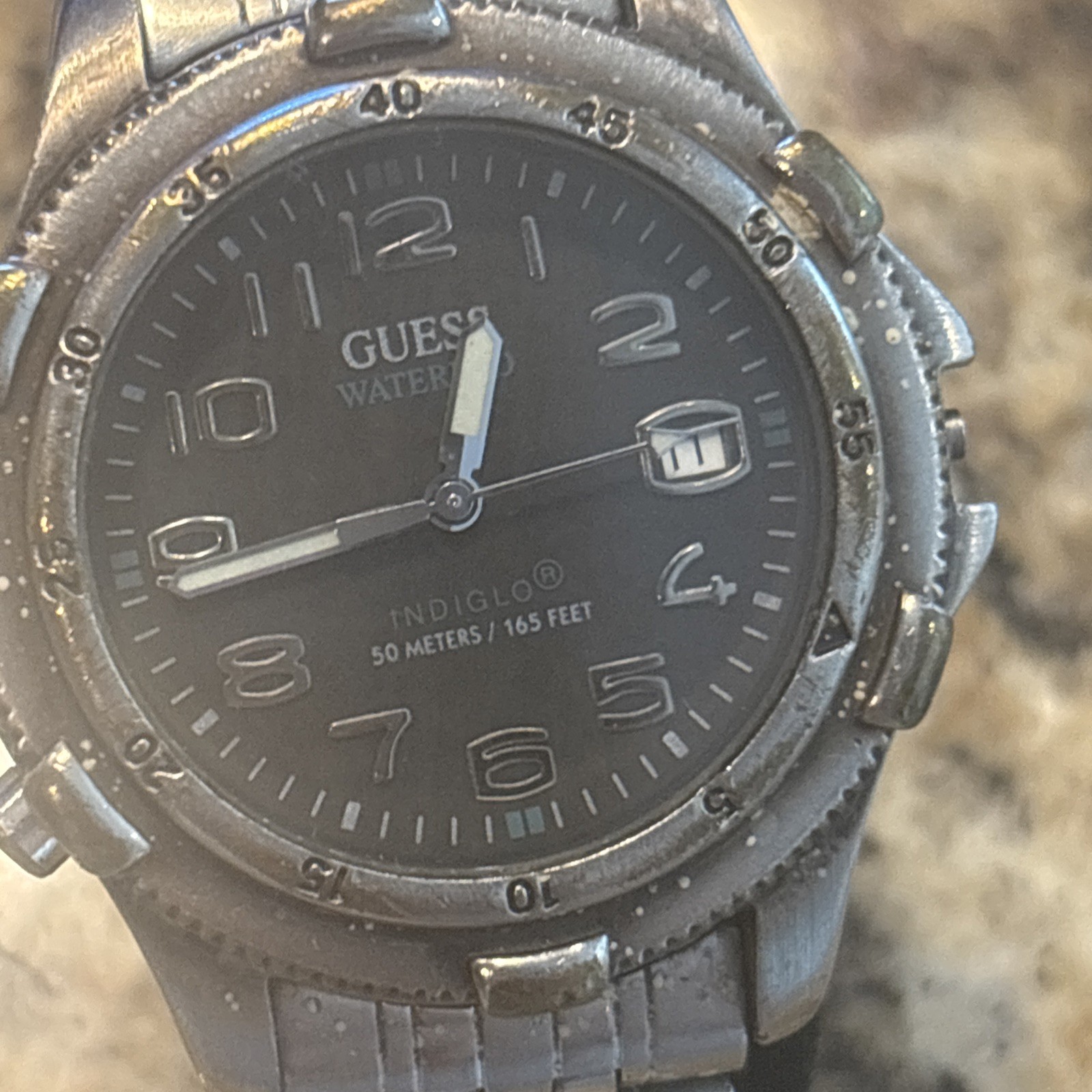 Guess WaterPro Indiglo 50 Meters/165 Feet Quartz Watch Untested & As Is