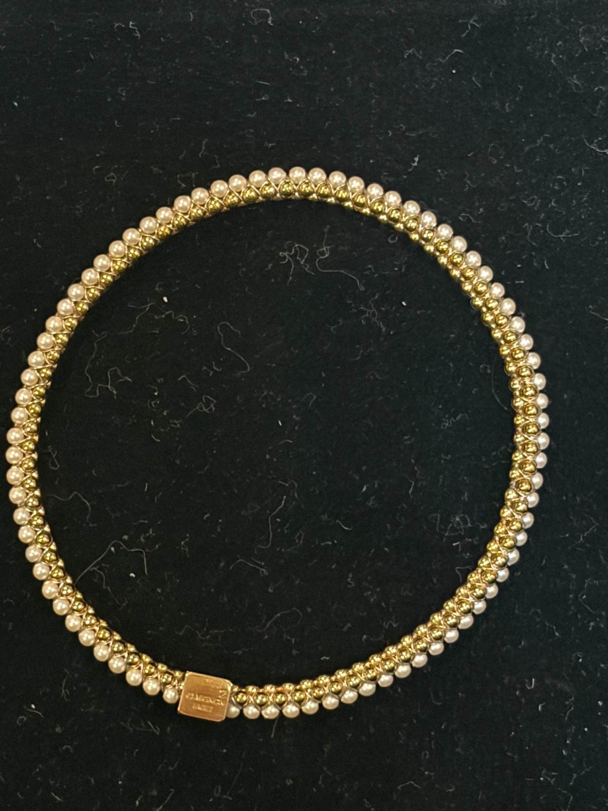 Mignon Faget Pearl Gold-Plated Halo Bangle, Size M, worn twice