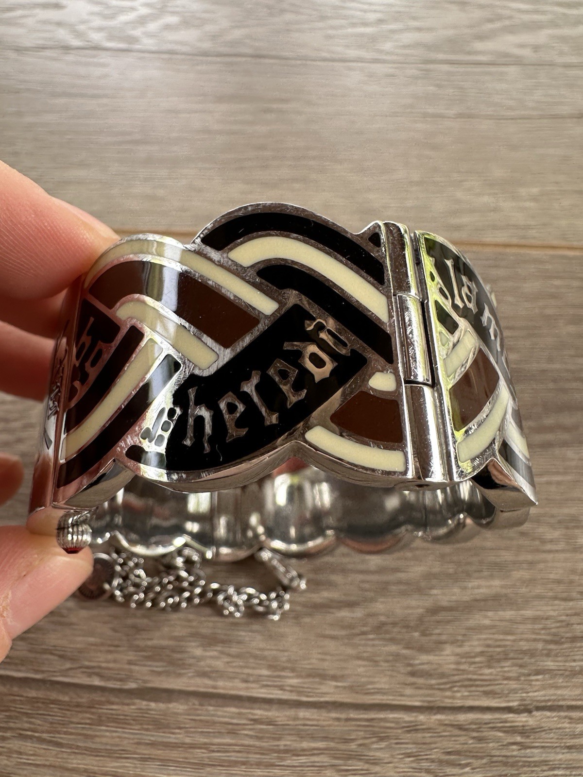 Rare Vintage Y2K L.A.M.B. Gwen Stefani Enamel & Metal Cuff Bangle Wrist Watch
