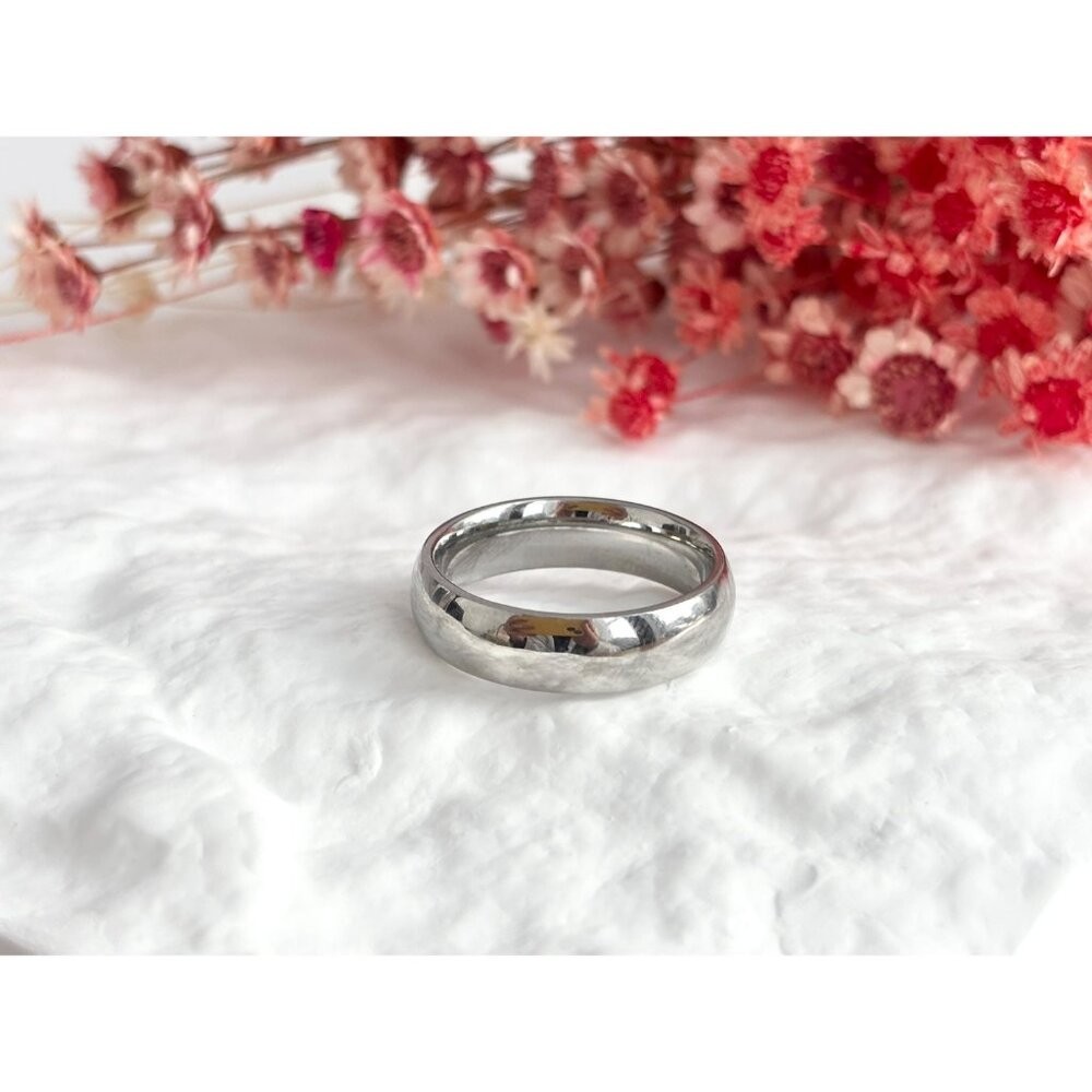 Pure Stainless Steel Unisex Band Minimalist Vintage Ring – sz 10