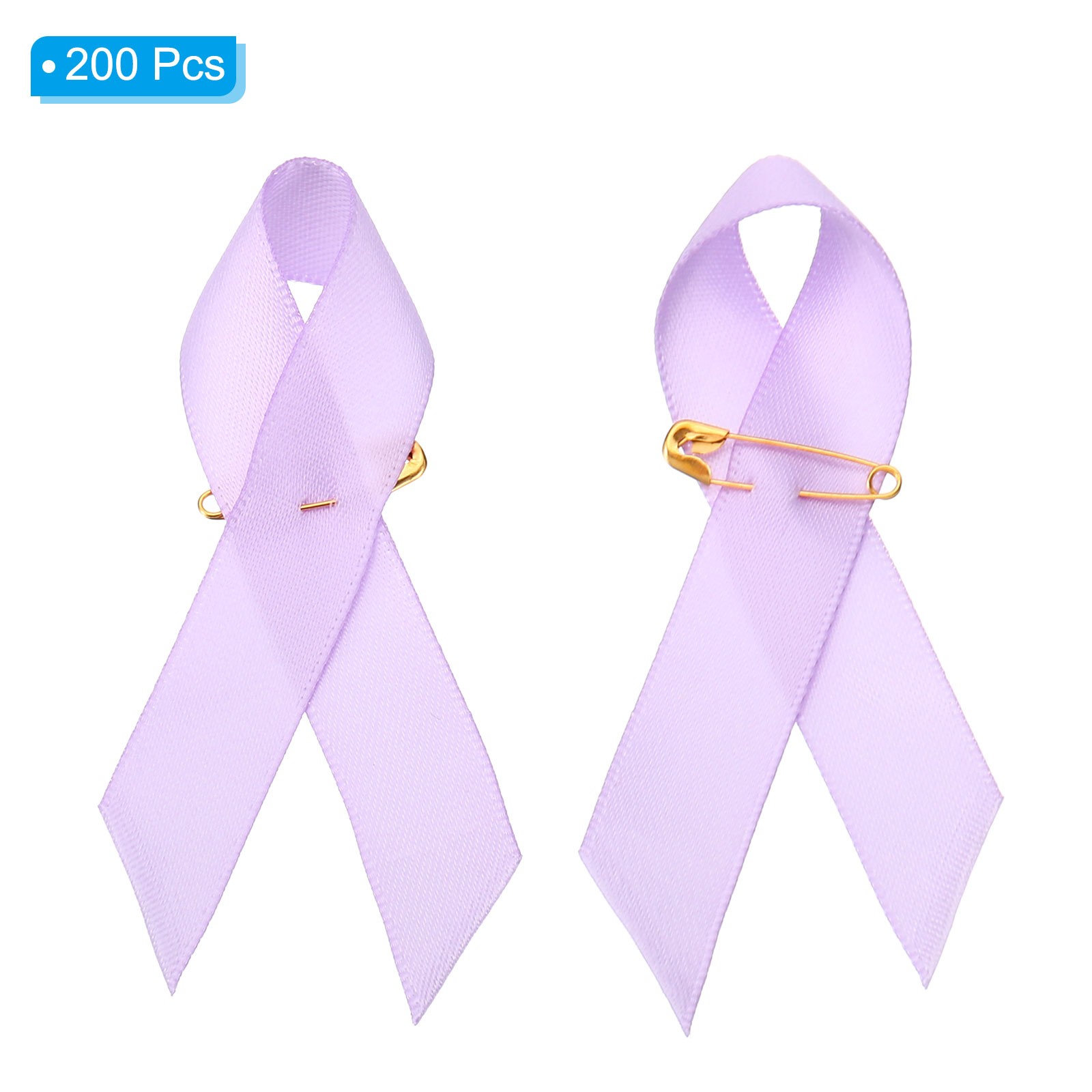 200 Pieces Lavender Polyester Ribbon Satin with Safety Pins