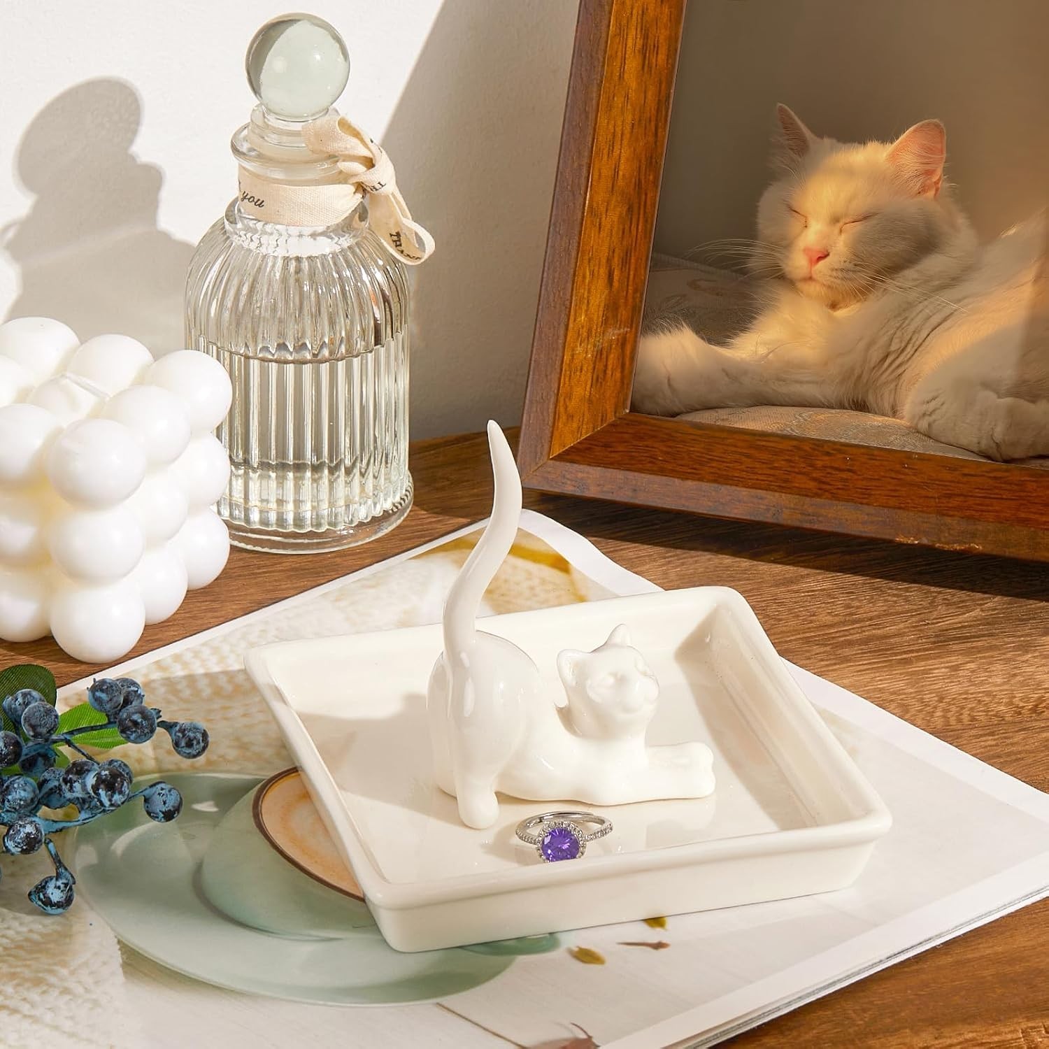 Elegant Polished Cat Jewelry Tray – Ideal for Mother’s Day & Birthdays