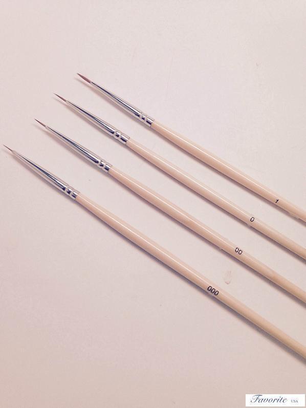 PURE RED SABLE OIL ARTIST QUALITY POINTED BRUSH #000, 00, 0, 1 Package of 3