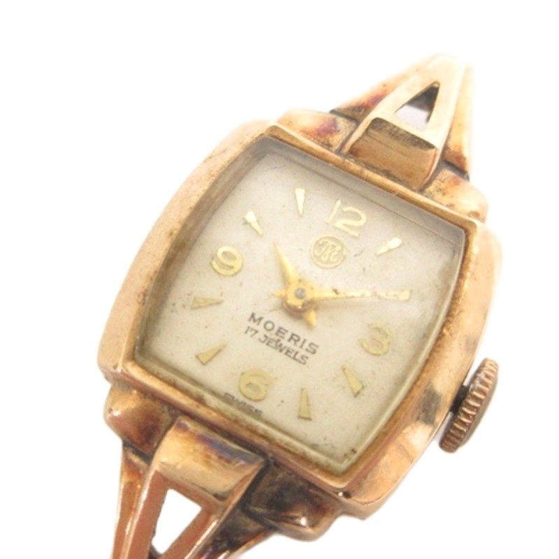 MOERIS 18K 750 watch case only hand wound 17 jewels Swiss made total 7g junk
