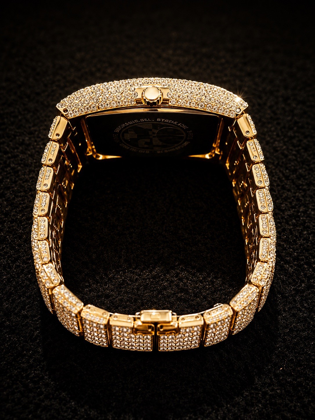 Iced out watch Rose gold