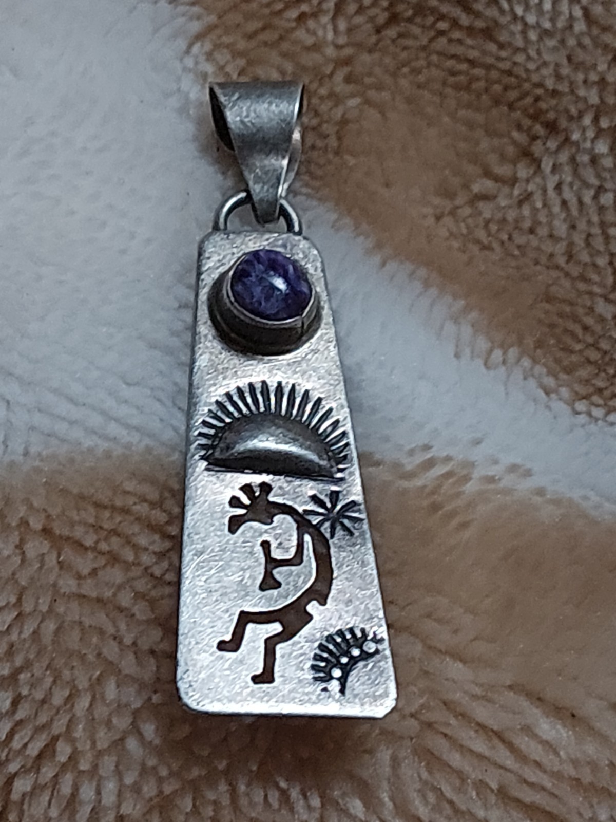 JJJ Sterling Silver Native American Cut Out Kokopelli Pendant Charilite Nice!