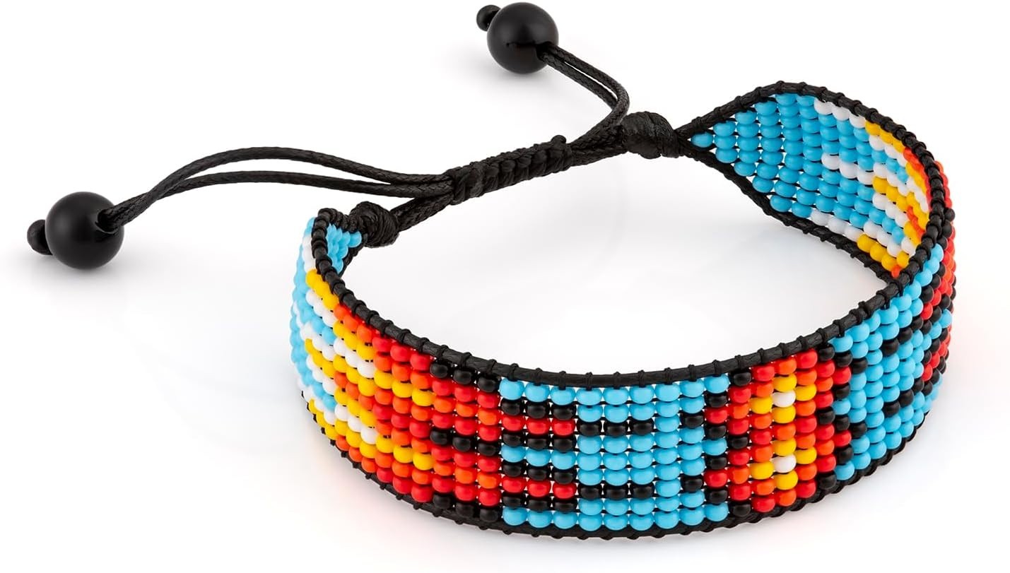 Tribal Pattern Beaded Bracelet – Adjustable Handmade Jewelry for Every Occasion
