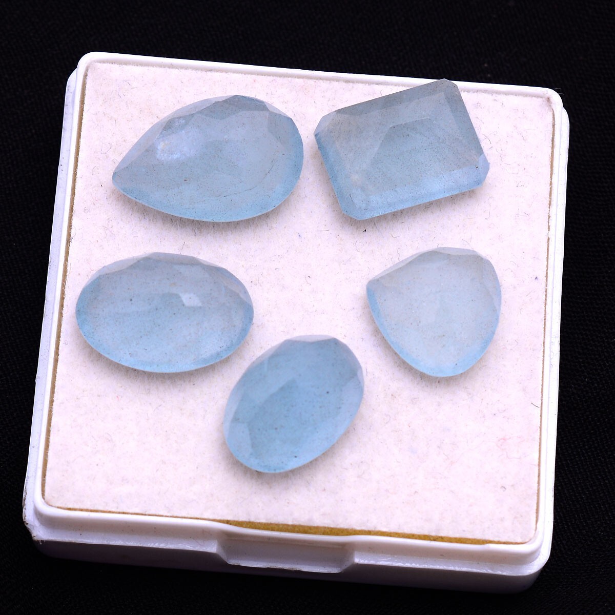 5 Pcs Natural Aquamarine Top Quality Faceted Cut 11mm-16mm Loose Gemstones Lot