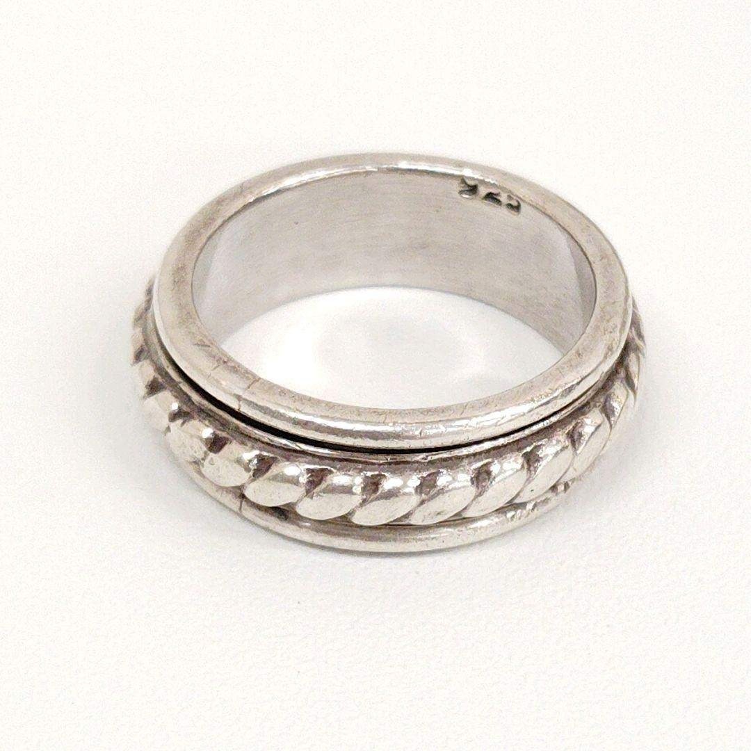 Excellent+++ Silver braided design, sliding double ring