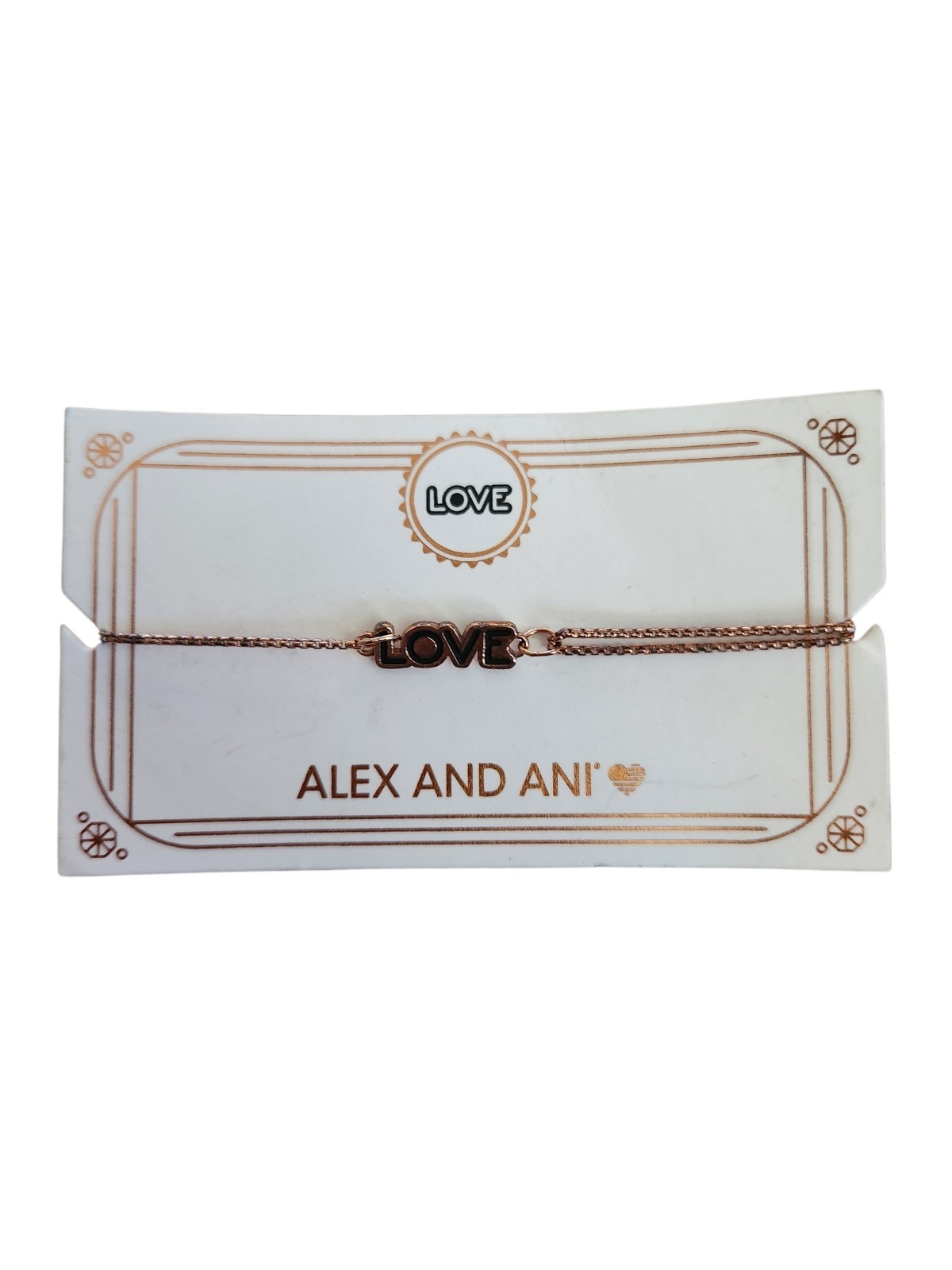 Alex And Ani Love Pull Cord 14kt Rose Gold Plated Bracelet New $68