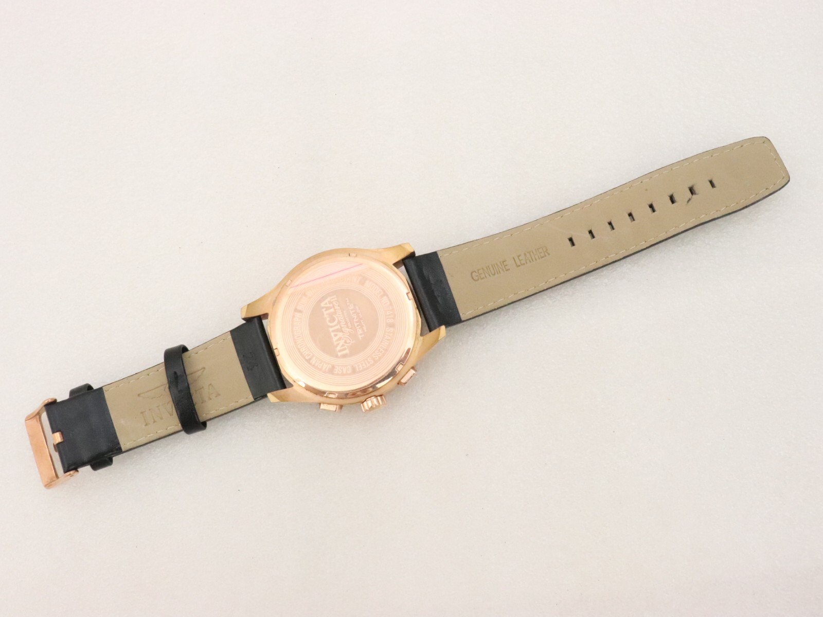 48mm Invicta 7418 Signature II Tritnite Watch Rose Gold Plate Chronograph Men