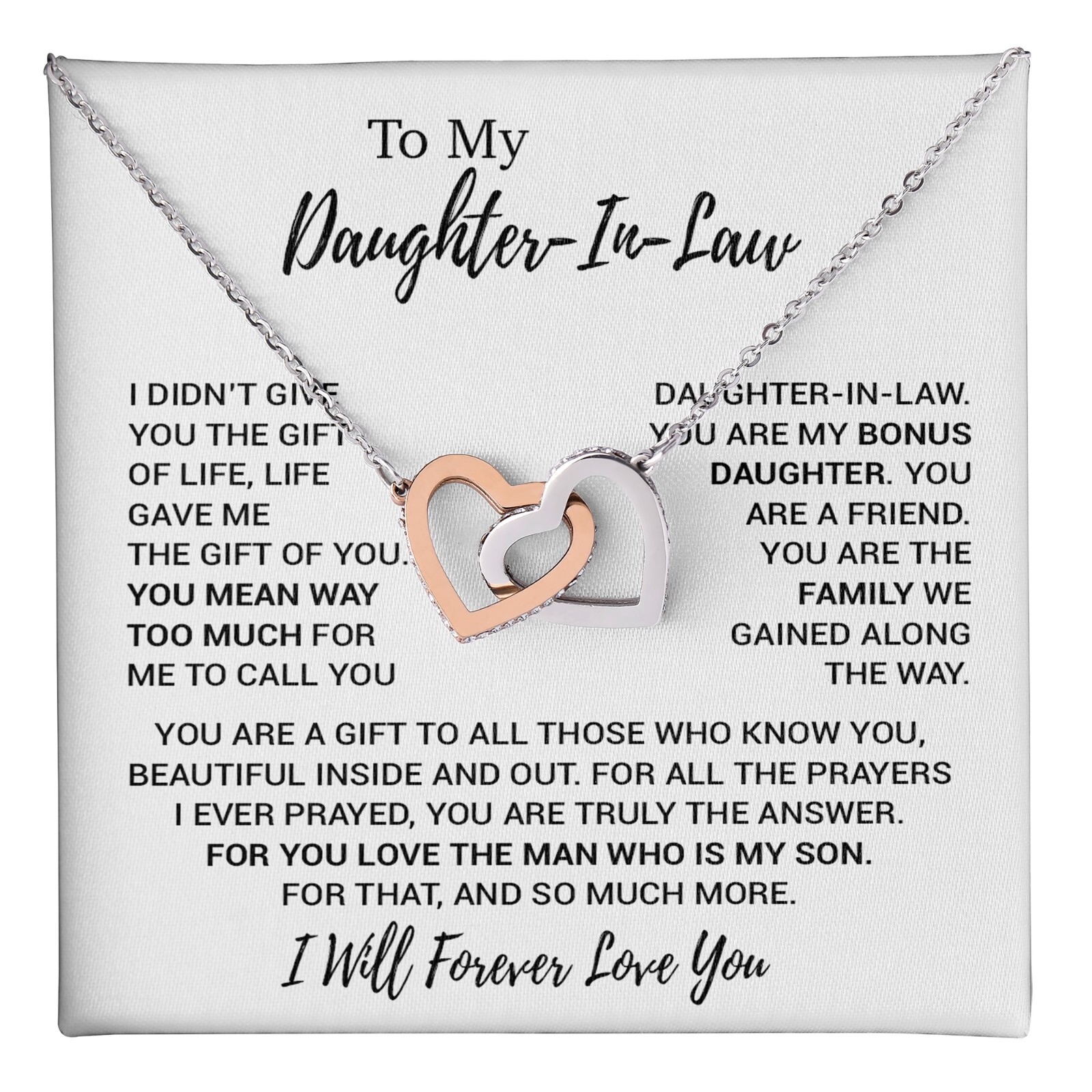 To My Daughter-In-Law Necklace, Gift For Daughter In Law, Daughter In Law Gift