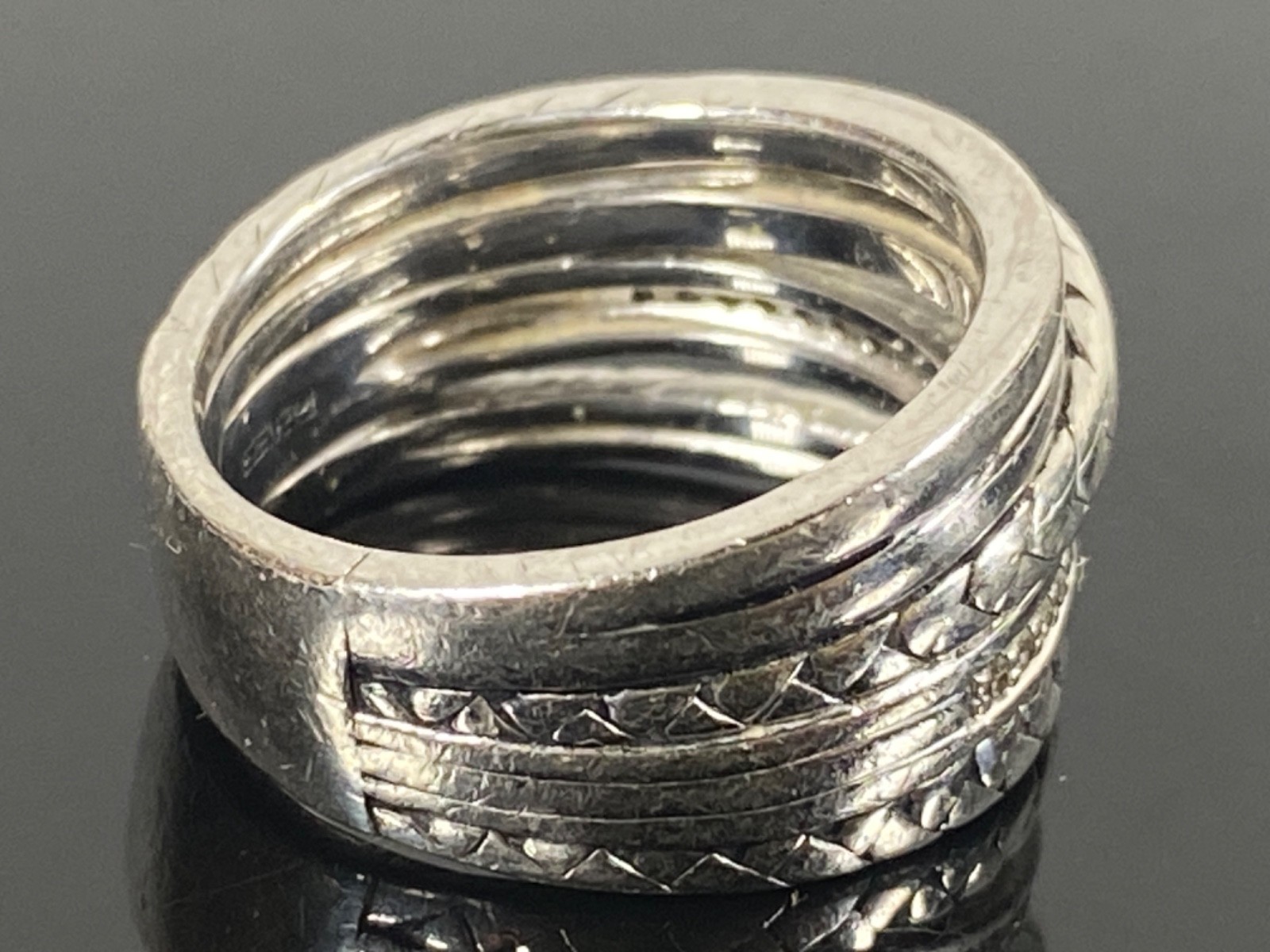 EFFY DESIGNER STERLING SILVER 925 Ring Band Size 7 Five Strands 8.3g