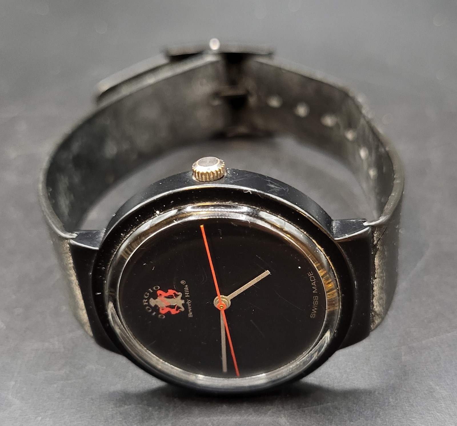 Vintage Swiss Giorgio Beverly Hills Black Unisex Analog 36mm Quartz Watch WR