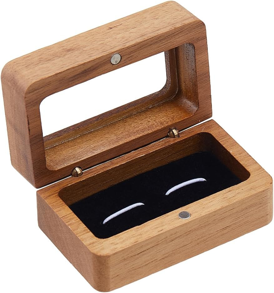 Wooden Cufflinks Box Small Cufflink Display Case Vintage Cufflink Gift Box Recta