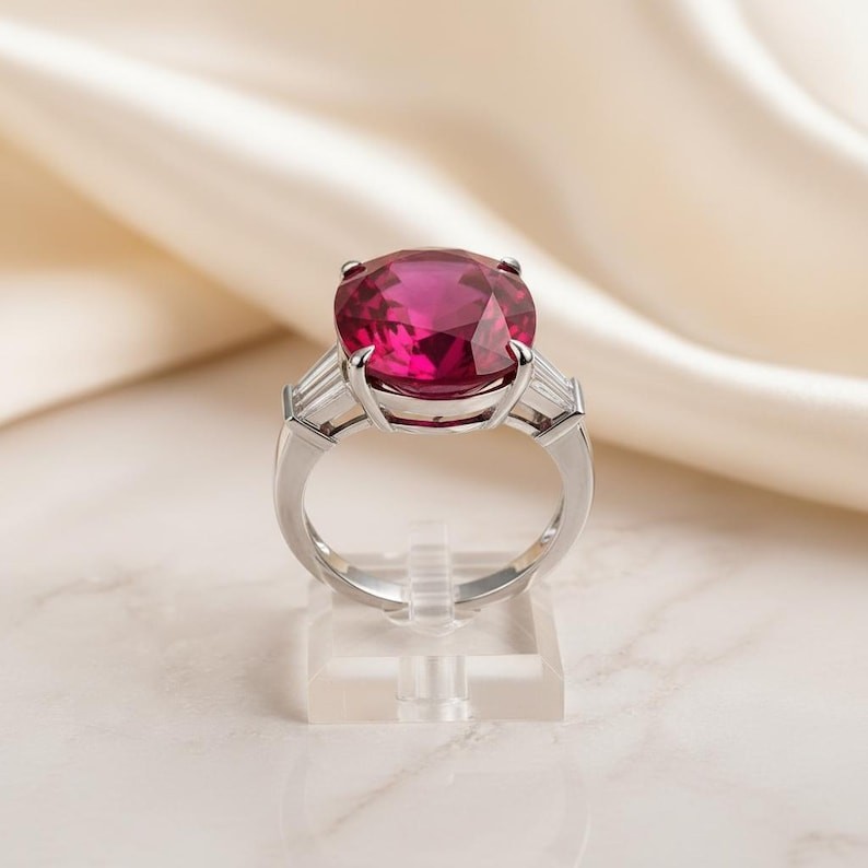 Natural Pink Certified Sapphire Ring 925 Sterling Silver Oval 11 Ct Gemstone