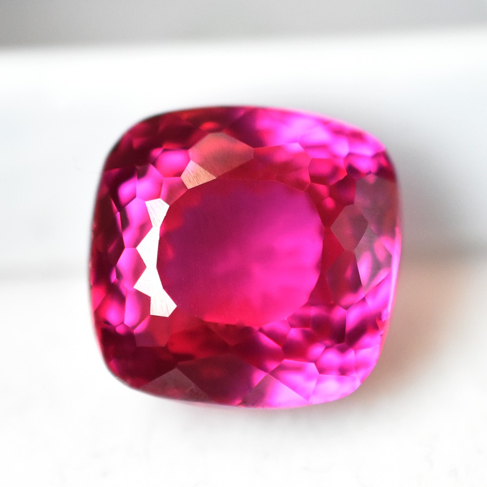 Certified 8-10 Ct Natural Pink Ruby Brilliant Square Cut Loose Gemstone
