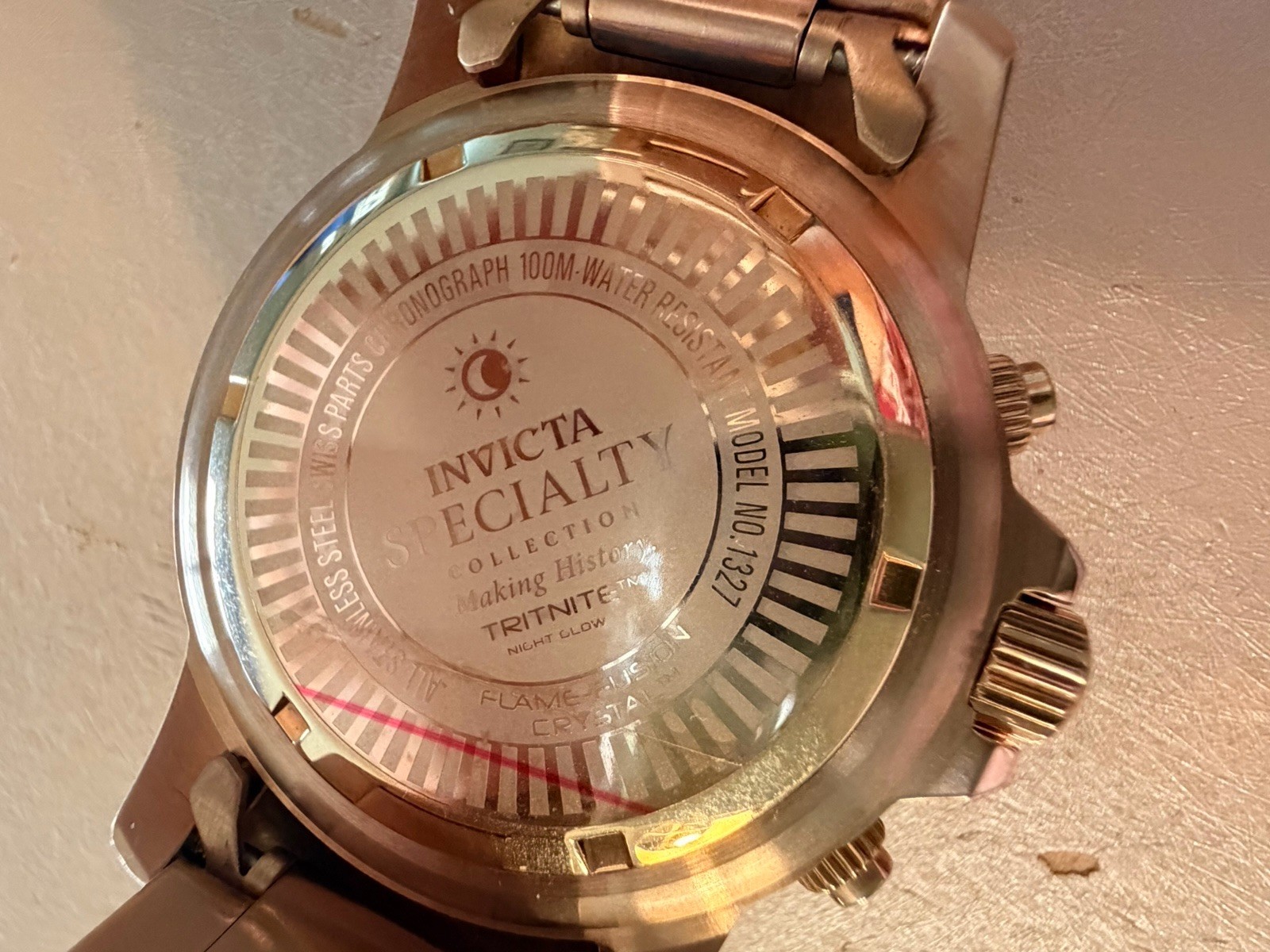 Invicta 17755 Model 1372 Men’s Rose Gold Watch Specialty Collection New
