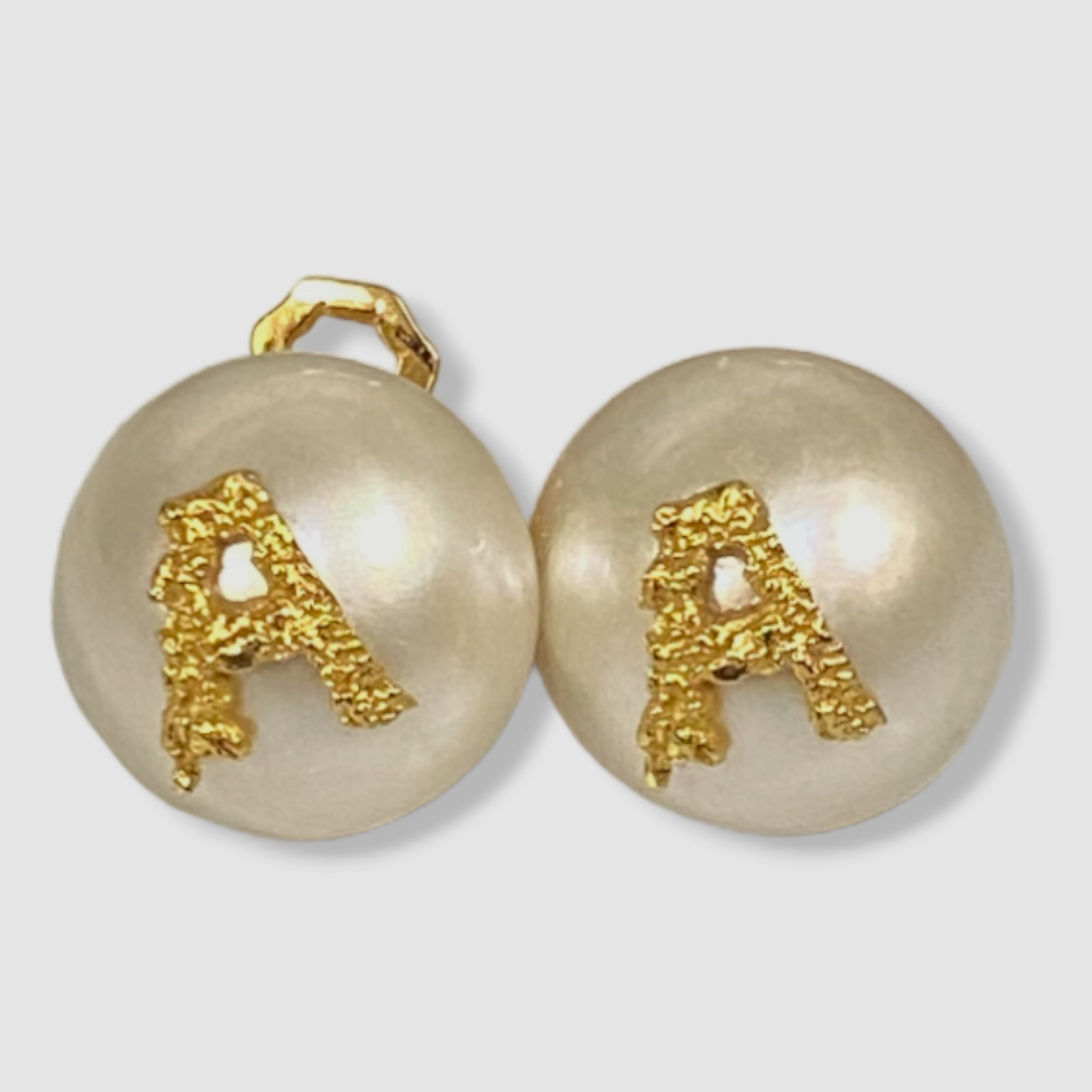 $597 Pacharee Women’s 18K Yellow Gold Plated Mabé Pearl Initial “A” Earrings