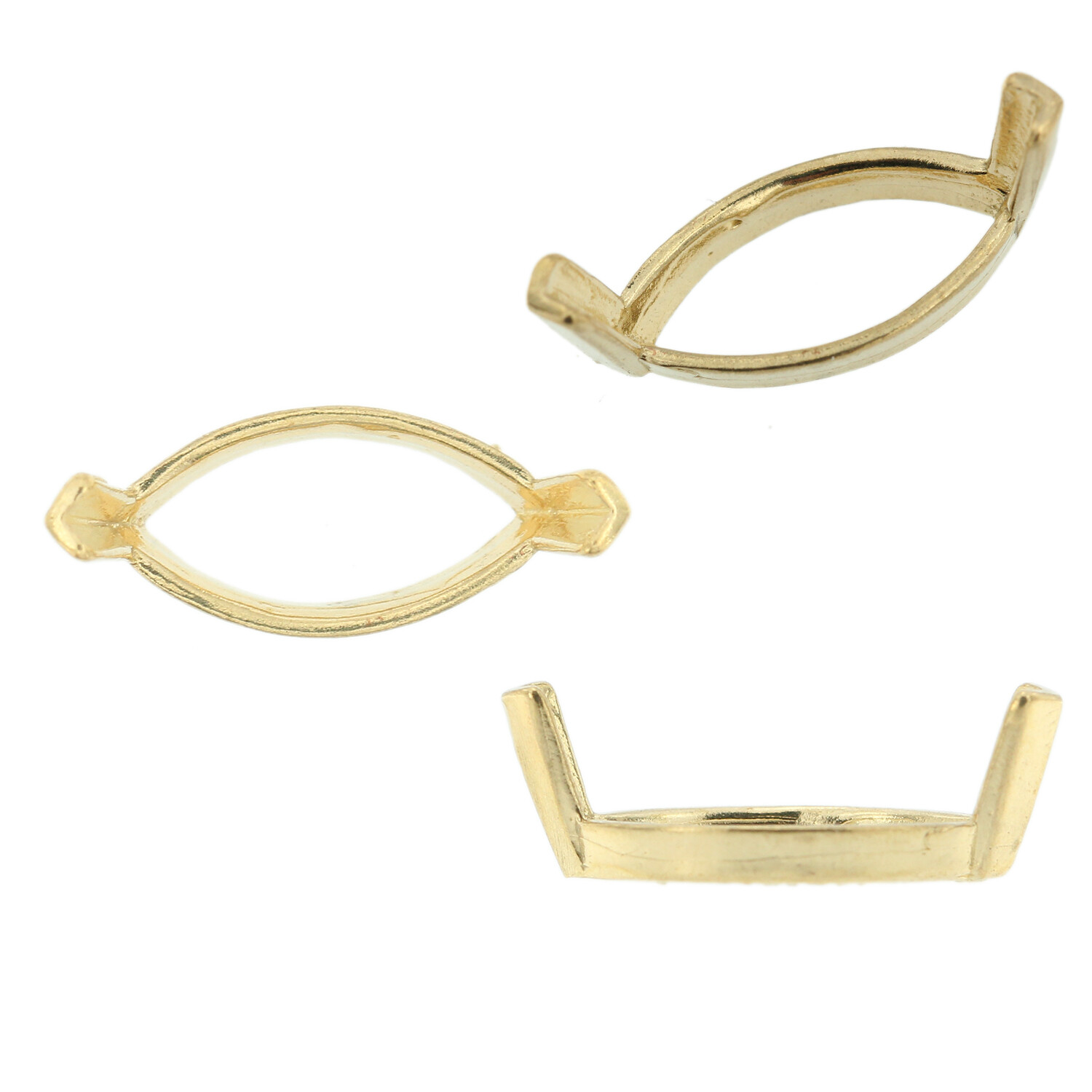 14K Yellow Gold Marquise Low Base Head Setting Mounting 2 Prong 0.02ct – 2.50ct
