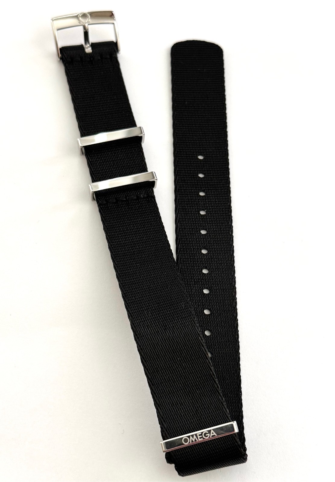 Original Omega 20mm BLACK Nylon Fabric Watch Band Strap