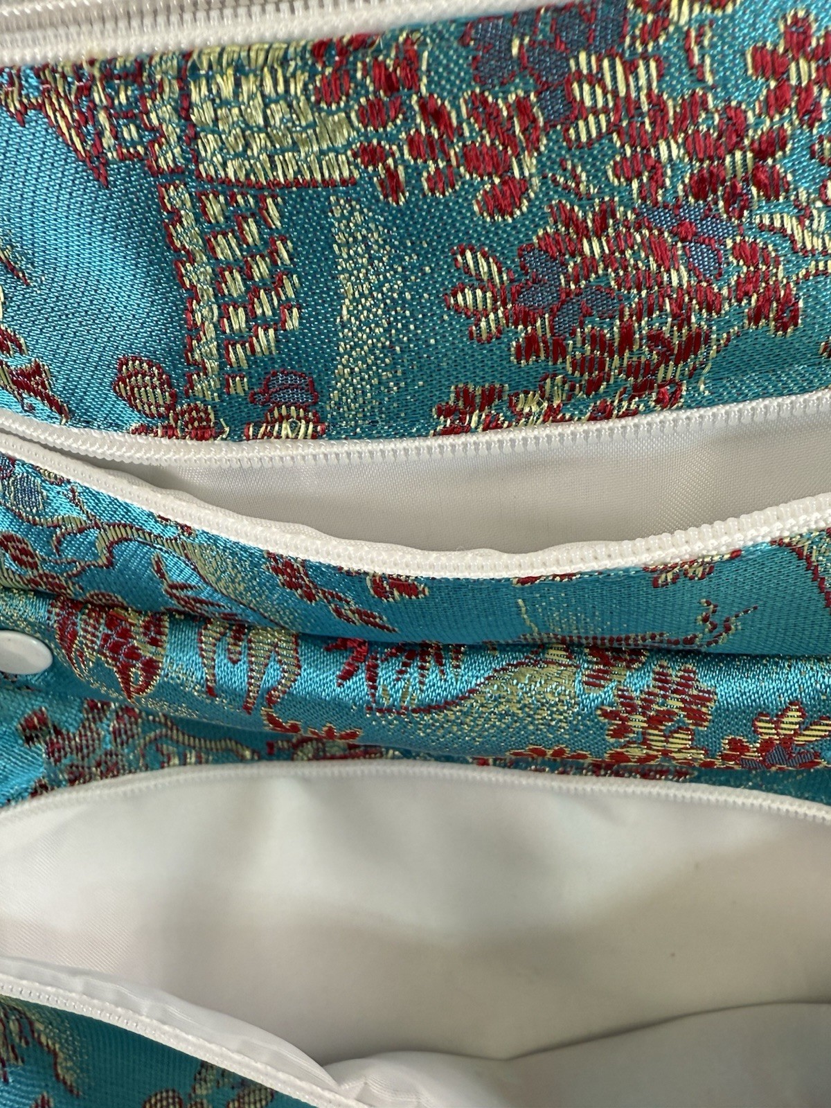 Turquoise Blue Travel Jewelry Organizer Roll Foldable Jewelry Storage Holder