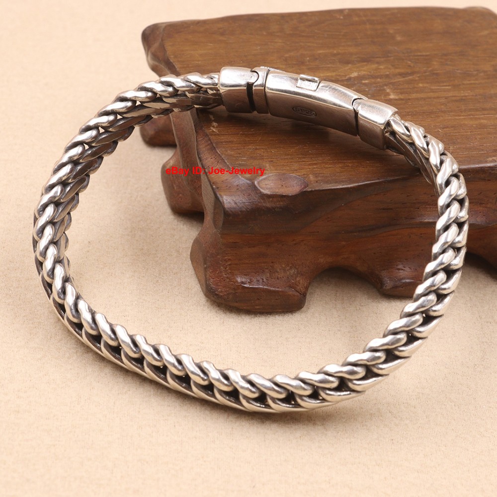 Solid 925 Sterling Silver 10mm Curb Link Chain Women Men’s Bracelet 8.26inch