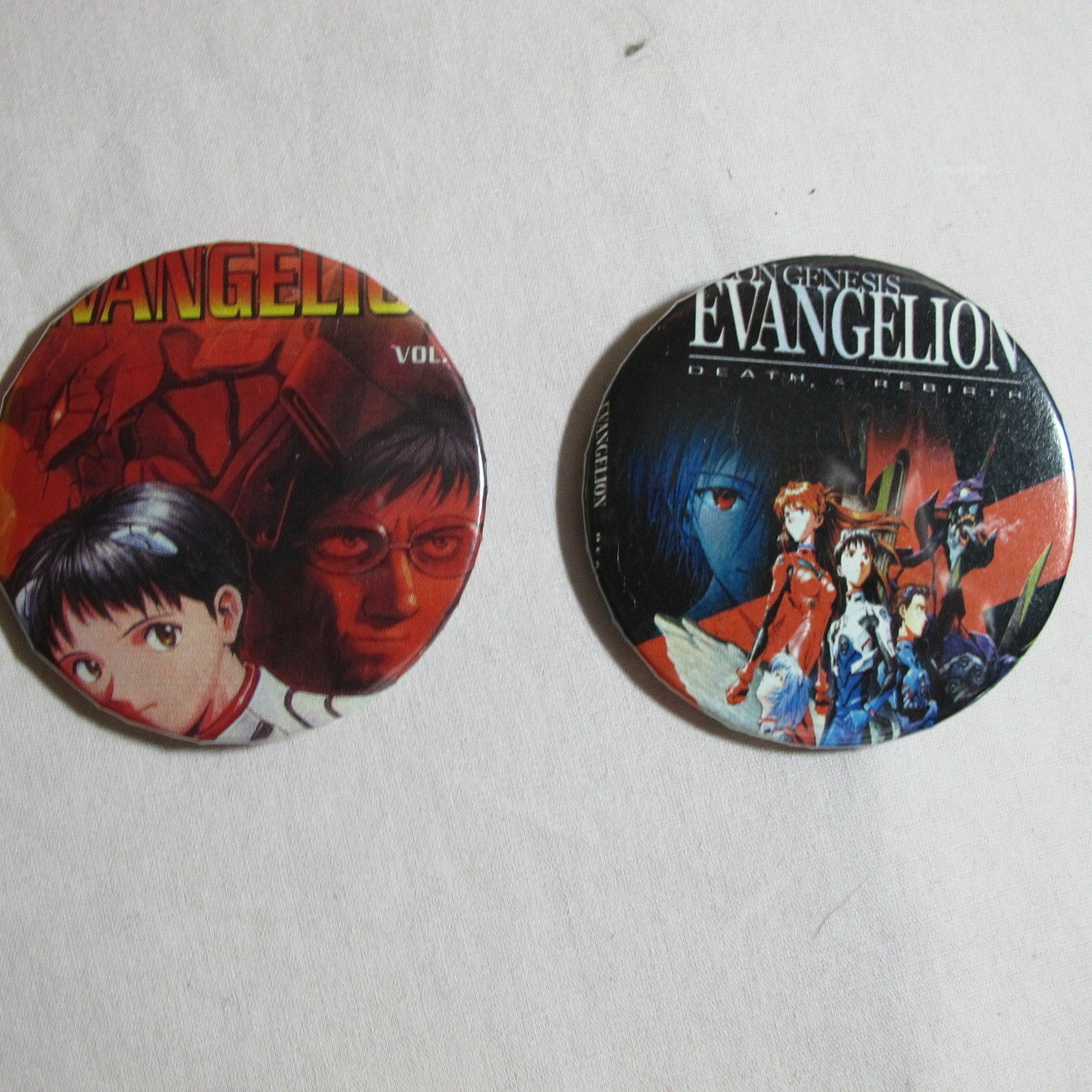 Lot 2 Button Pin Neon Genesis Evangelion Death Rebirth 2 inch Pinback Badges