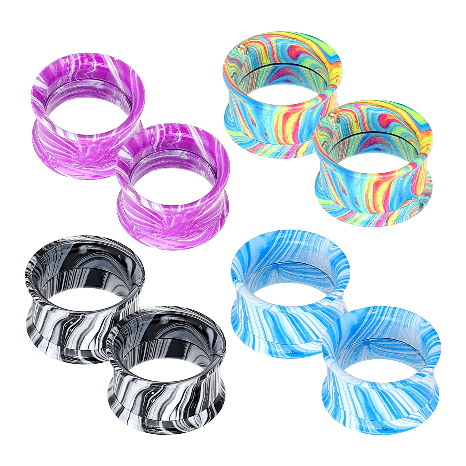 2PCS STAINLESS STEEL EAR GAUGE PLUGS SCREW FLESH TUNNEL HOLLOW EXPANDER PIERCING