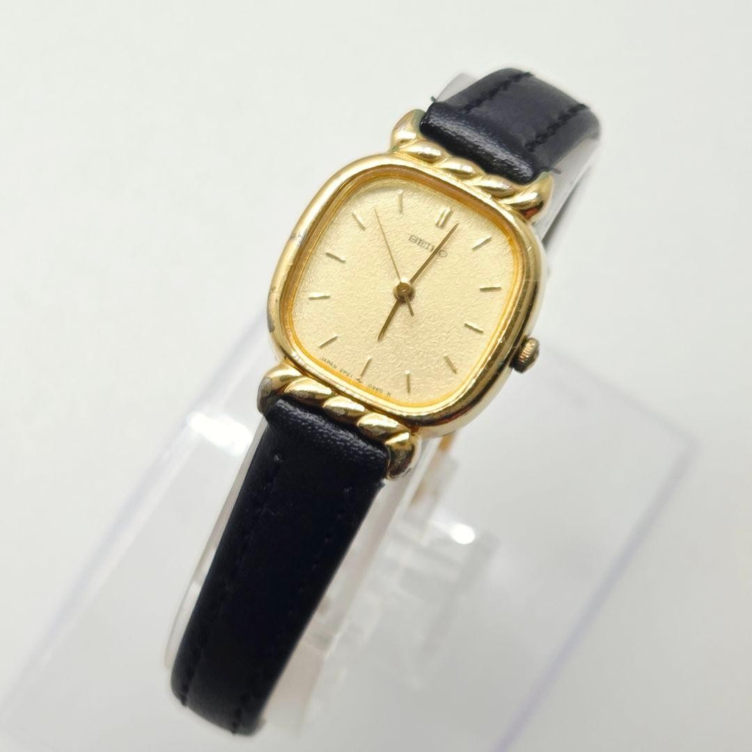 SEIKO 2P21-5340 Gold Oval Case, New Strap, New Battery