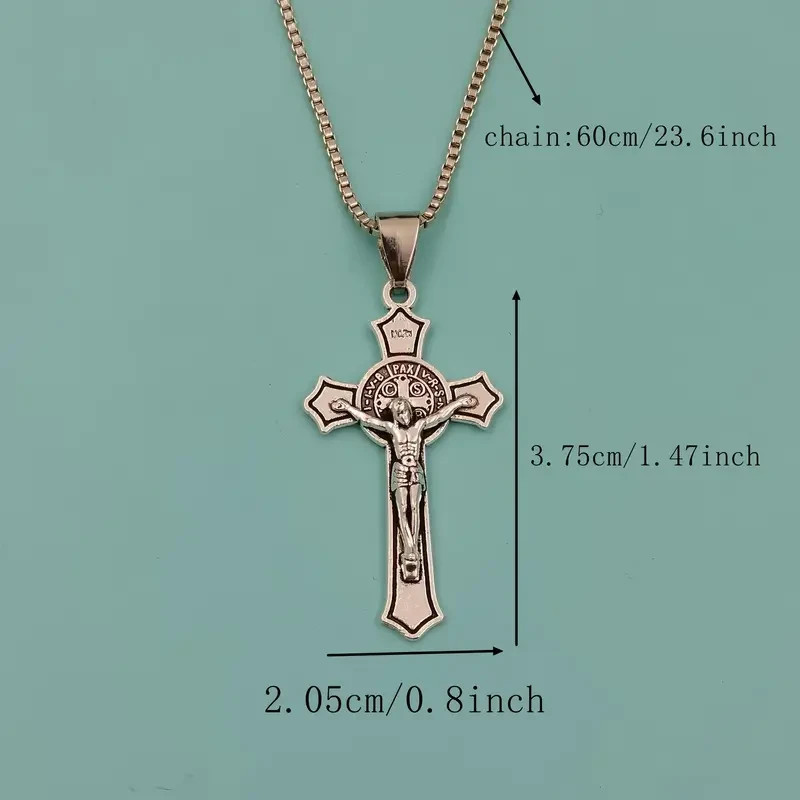 925 Sterling Silver 3D Catholic Crucifix Christian Jesus Christ Cross Necklace