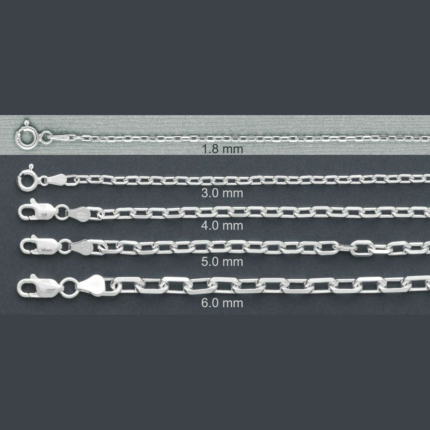 925 Solid Silver ANCHOR Chain Necklace-Italian Solid Sterling Silver Necklace