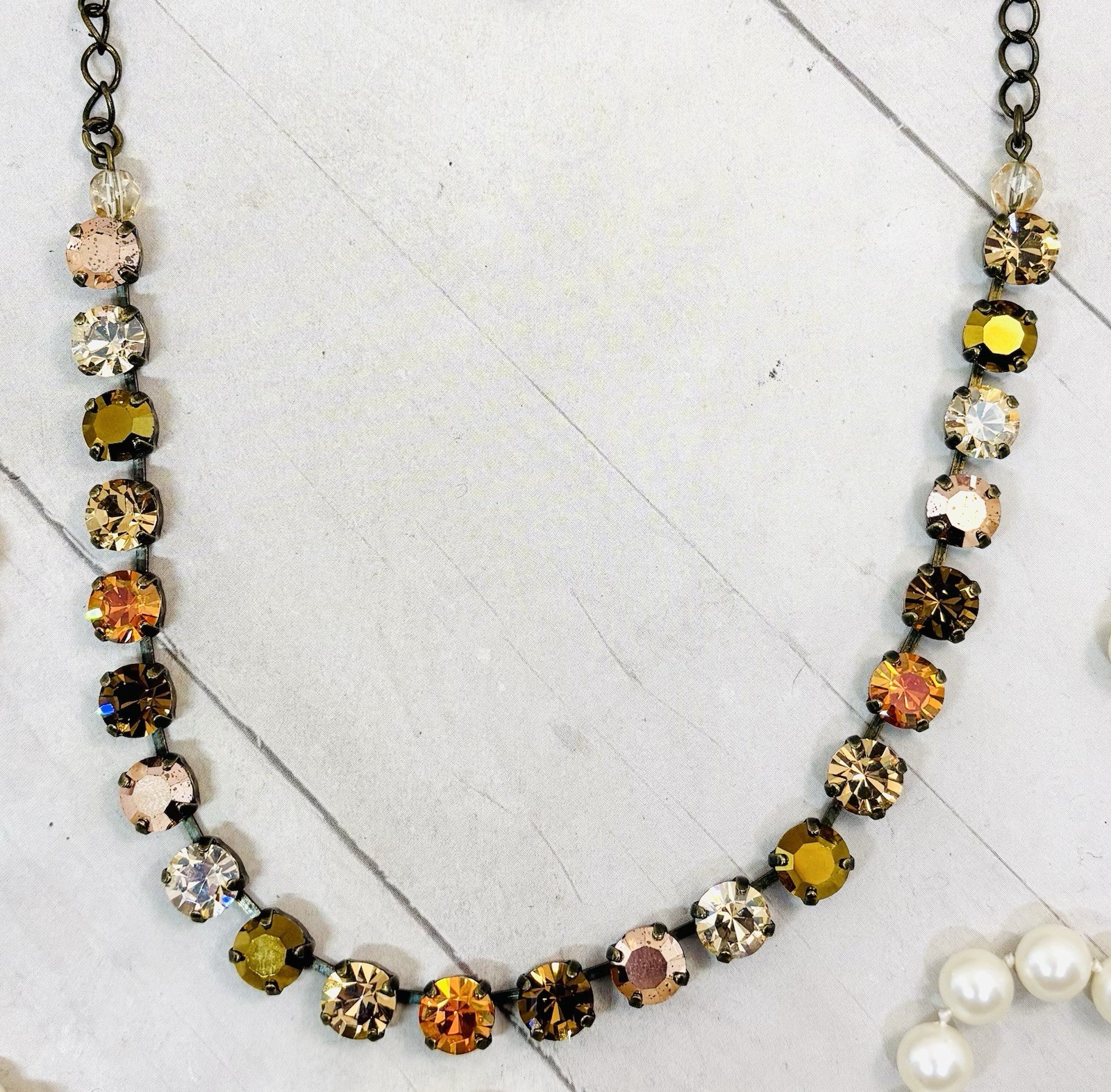 8mm Brass Plated Chili Pepper Orange Cup Chain Autumn Tennis Necklace