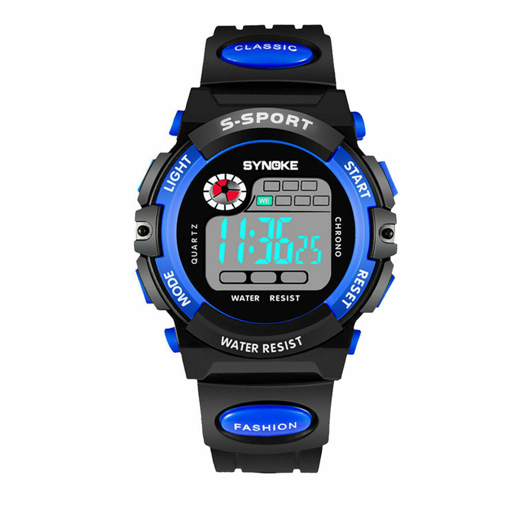Waterproof Kids Digital Electronic Watch Children Boys Girls Sports LED Watches