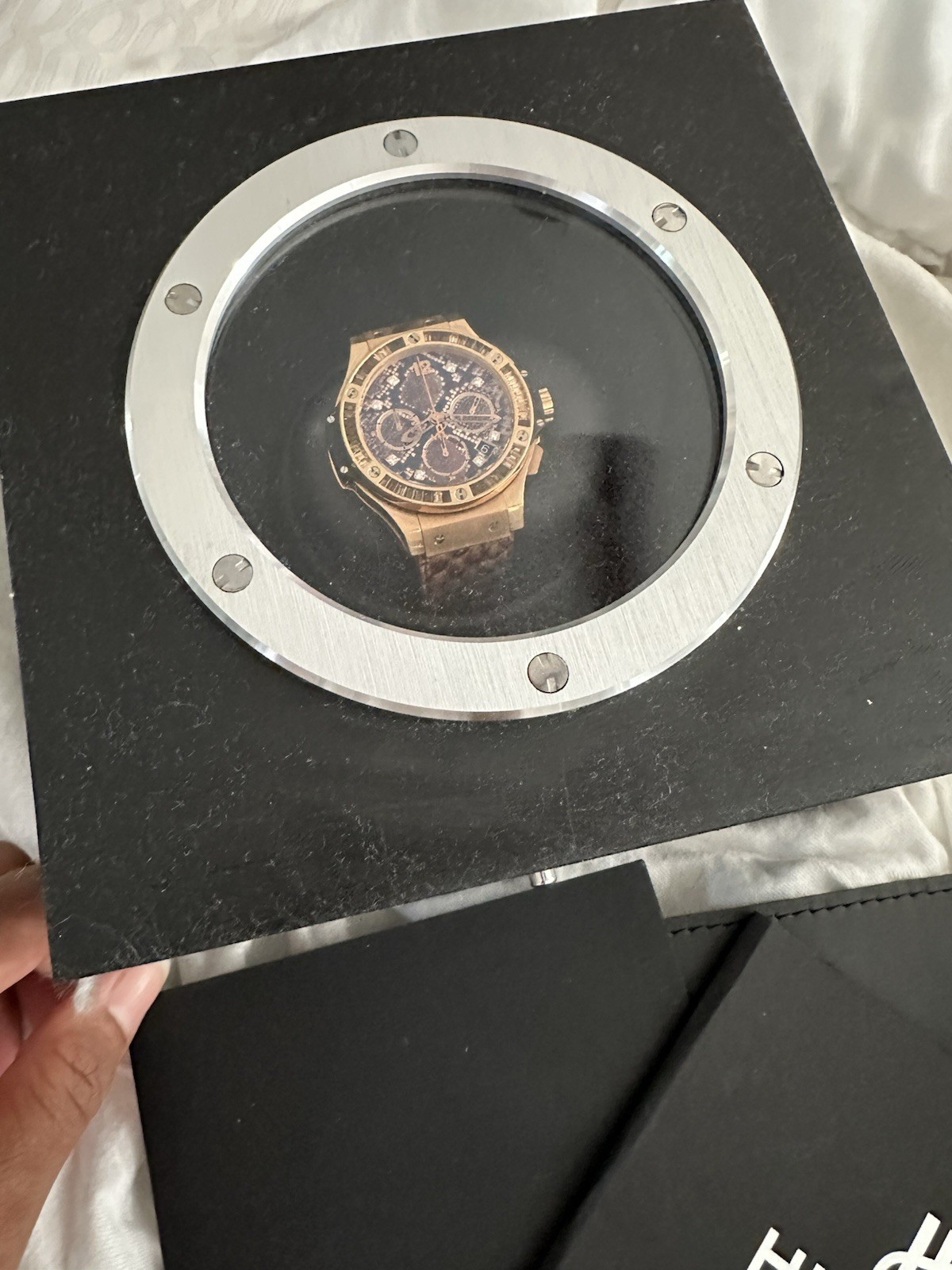 Hublot Big Bang LE 177/250 18K King Gold Diamond Python Box & Papers