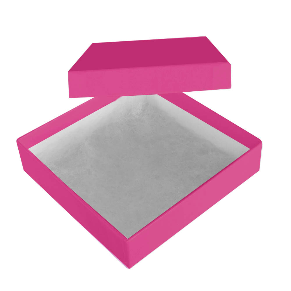 100 Add Your Logo Custom Printed Pink Cotton Filled Gift Boxes ~ 5 Sizes