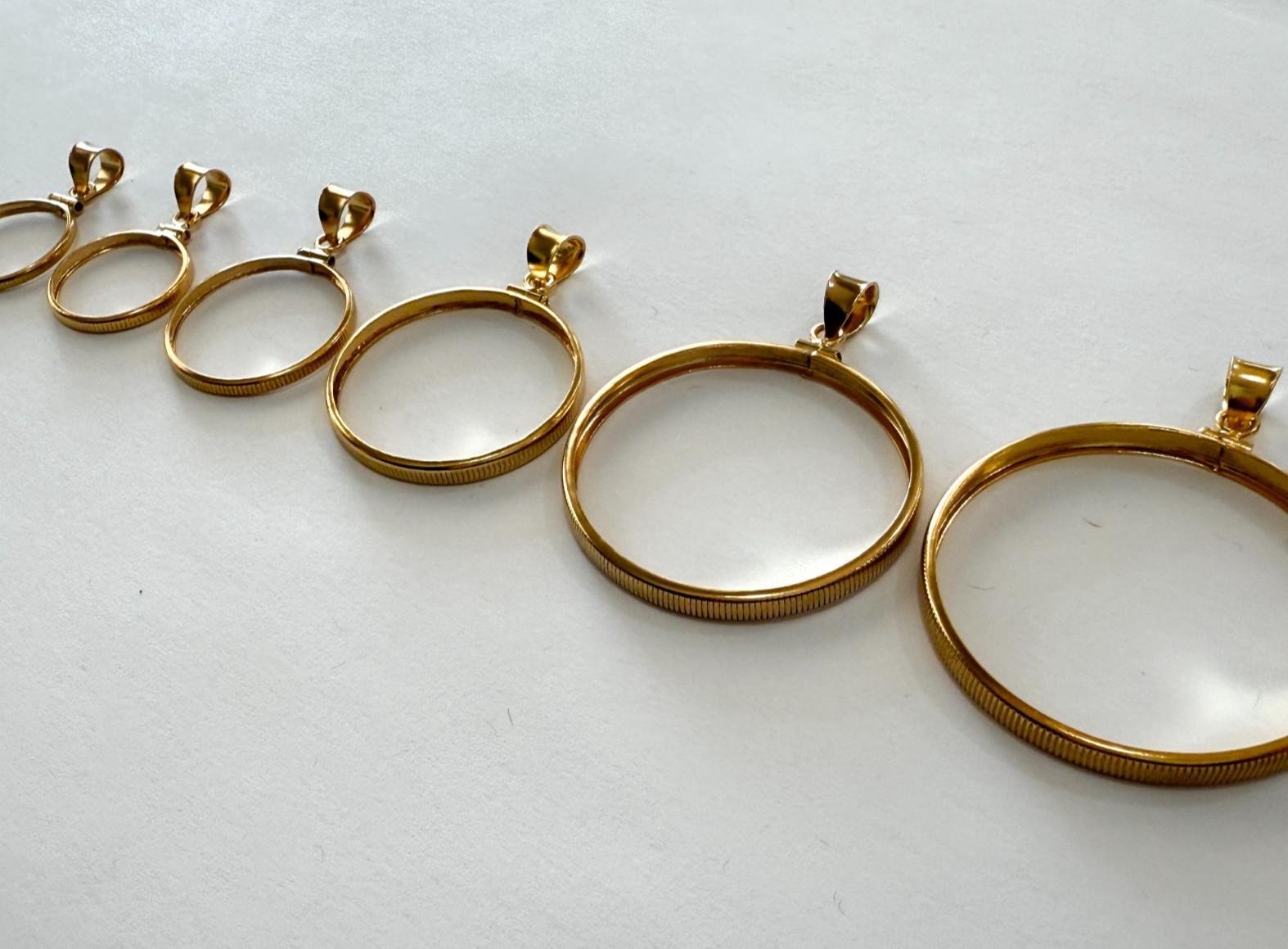 Authentic 14k Gold Filled Screw Top Bezel with Coin Edge 6 Sizes