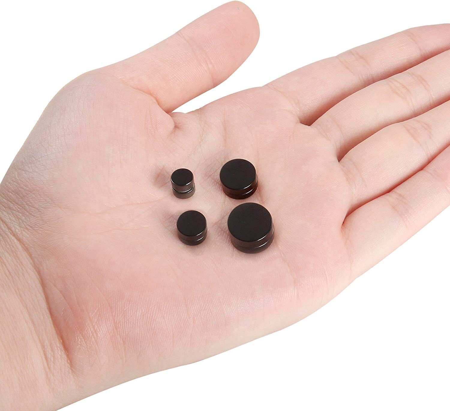 Men Women Stainless Steel Stud Earrings Magnetic Ear Plugs Non-Piercing Clip On