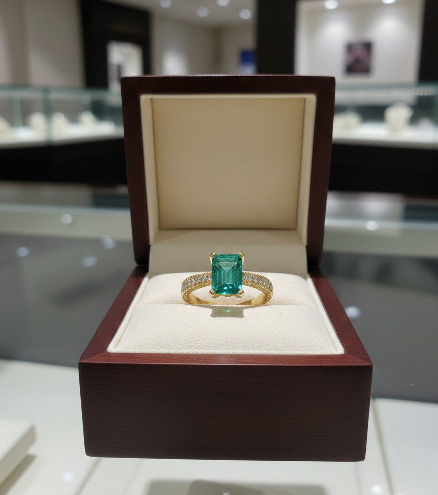 2.80 Ct Unique 2026 Emerald Natural Emerald Diamond Wedding Ring 14K Yellow Gold